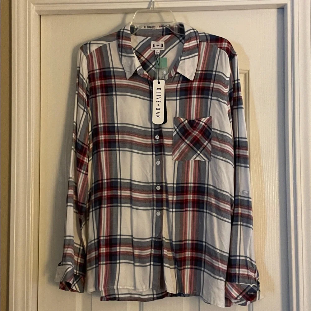 Olive & Oak Multicolor Plaid Shirt size XL - Picture 3 of 4